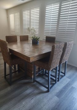 Wood dining table set