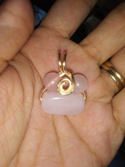 Rose Quartz Necklace Pendant. Genuine Gemstones.