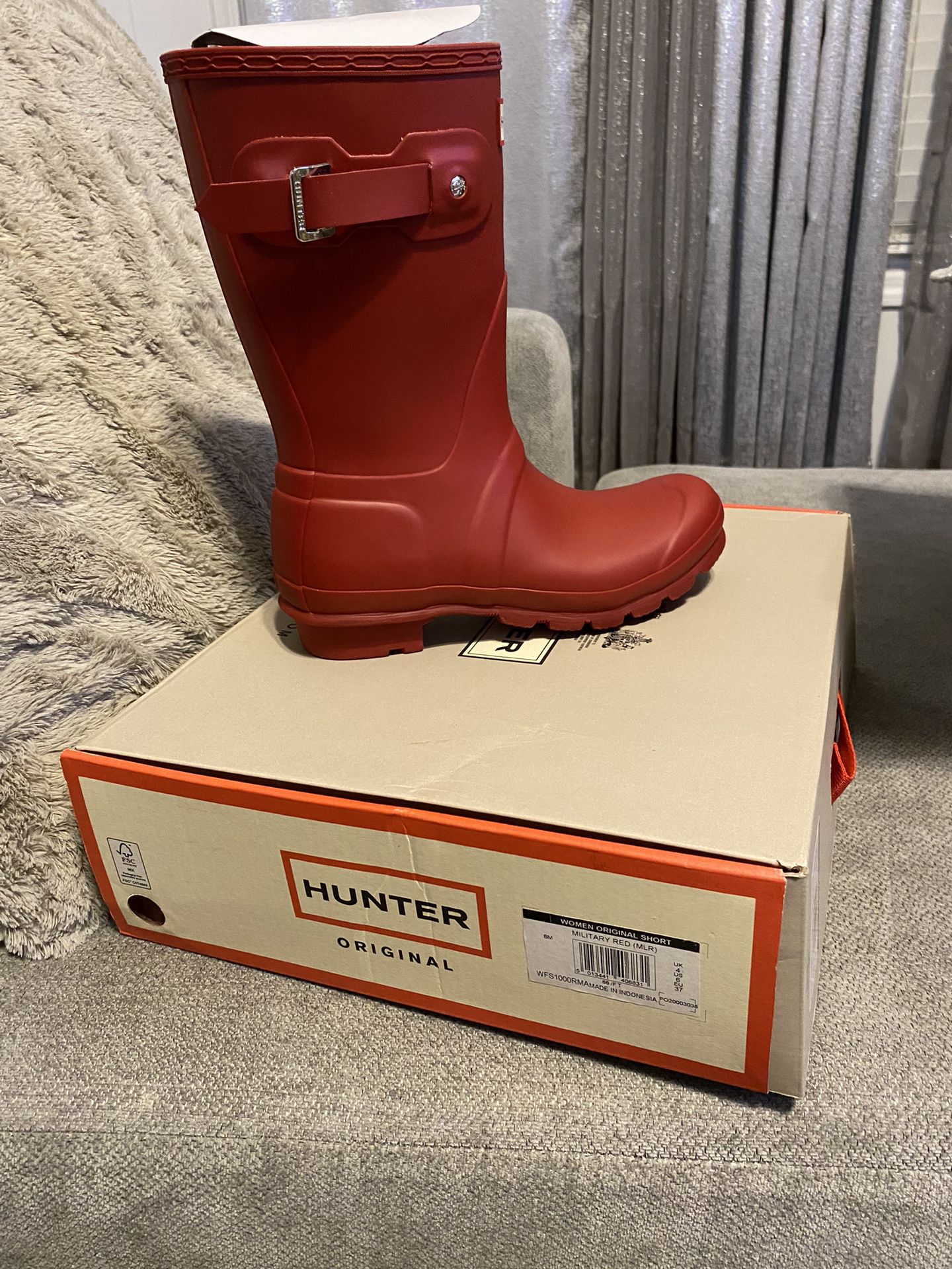 Hunter Women Original Short Rain boots Red