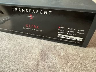 Transparent Audio G5 Ultra 1M RCA Interconnect Pair