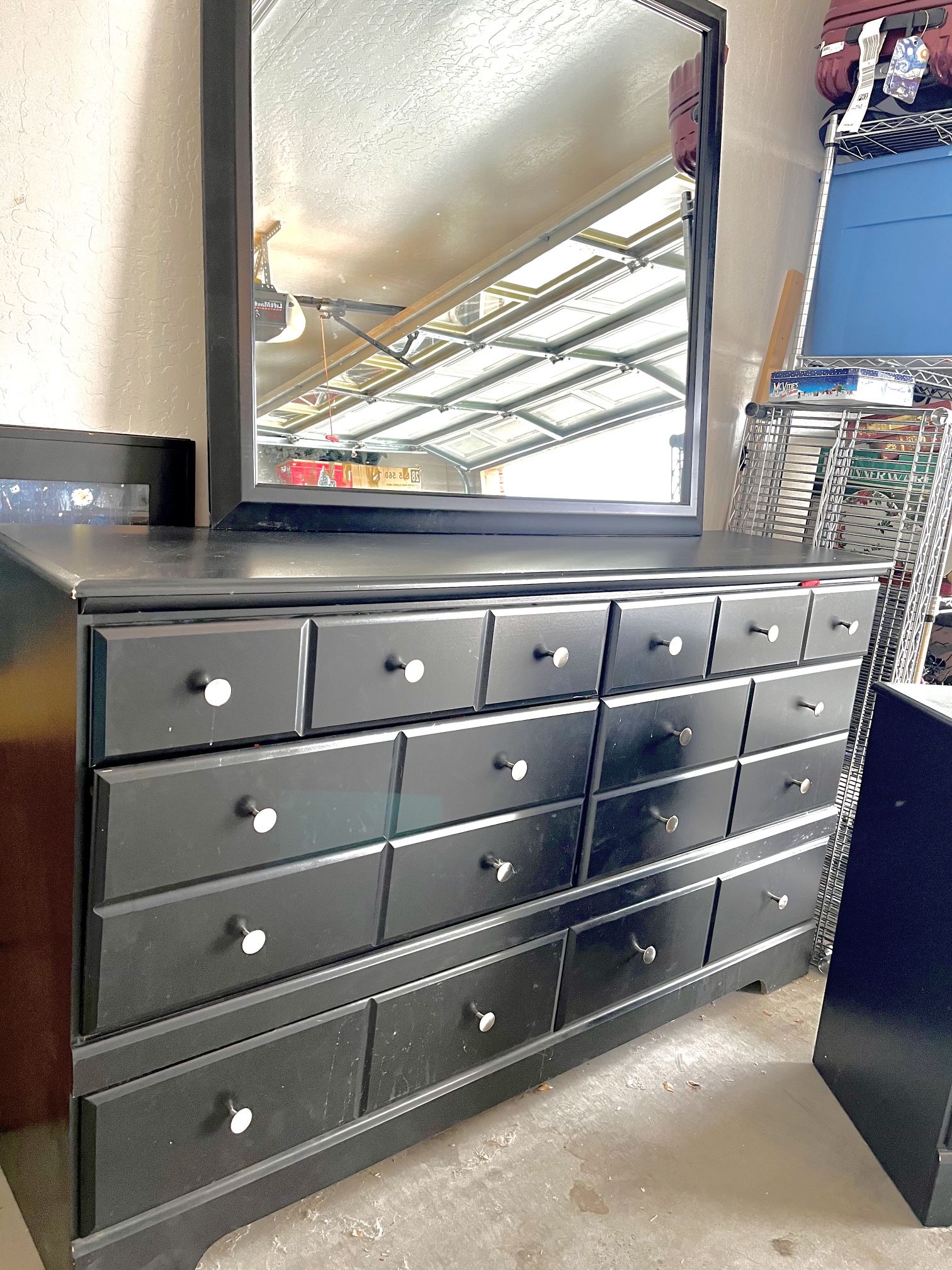 2 Piece Dresser Set. With Large Mirror Great Shape - Black. Near Higley &Queen Creek.