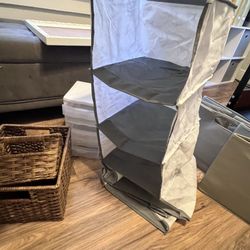 Baskets And Hanging Closet Shelf Storage
