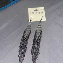 Silver Gunmetal Earrings