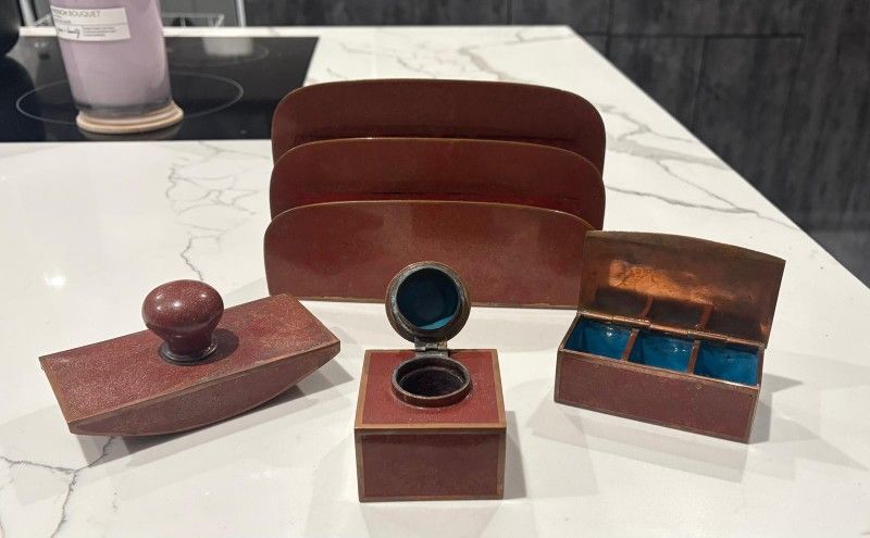 Vintage  Cloisonne Desk Set 