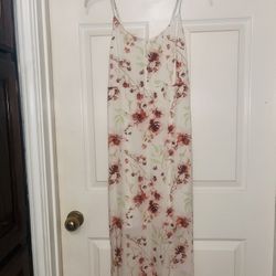 Floral Slip Dress | XS | BP. | Sheer Chiffon Midi Dress | 45” Long