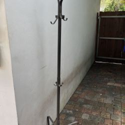 6' Iron Metal Entryway Coat Hat Rack