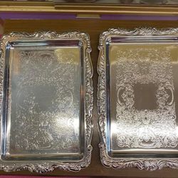 Two Serving trays, tea set trays