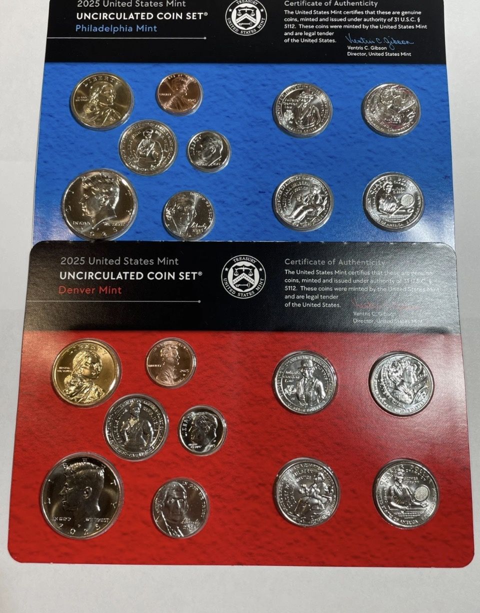 2025 - Uncirculated Philadelphia & Denver Mint Set Never Opened From Mint  Both LAST US Mint Lincoln Cents.