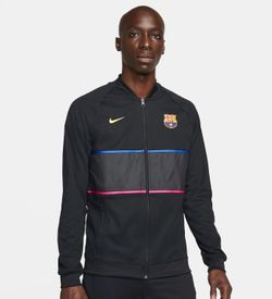 Nike Black Track Jacket with Blue and Pink Accent Stripes