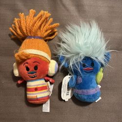 Lot of 2 Hallmark Itty Bittys Trolls Biggie, DJ Suki