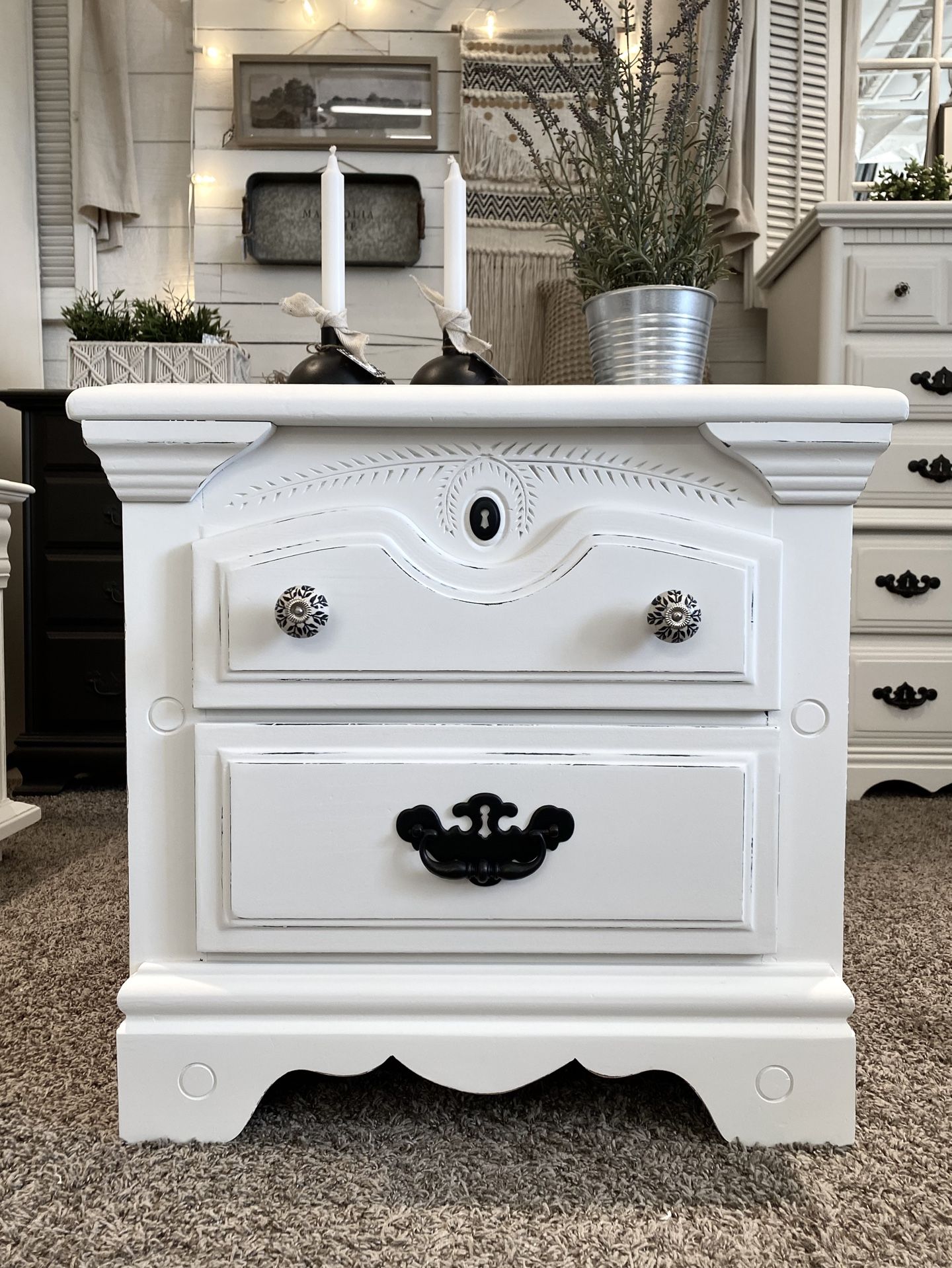 Nightstand End Side Table Artisan Furniture SCROLL PHOTO FOR MORE DETAILS