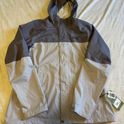 REI COOP Size Large Rainier Rain Full Zip Hooded Jacket Lilac Ash Slate New