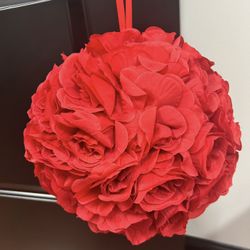 Red Rose Silk Flower Ball Pomander Decoration/rosas rojas Bola De Flores 