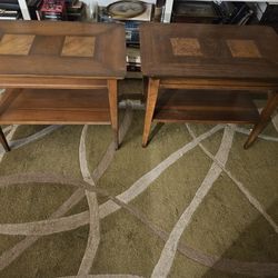 2 MCM Walnut/Burl Walnut End Tables