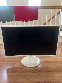 Samsung 27in White Super-Slim Curved 1080i LED Monitor, 1920 x 1080 Resolution