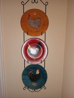 Decorative wall plates and frame- rooster Style