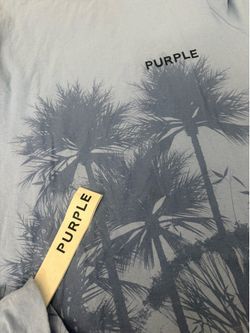 Palm Tree Print T-Shirt PURPLE BRAND