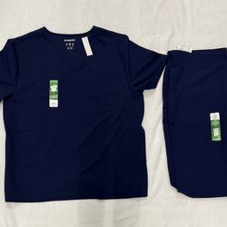 Scrubstar Unisex XL  Indigo Scrubs Set  Top & Pants Medical Uniform