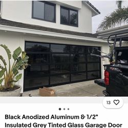 Black Garage Door With Glass