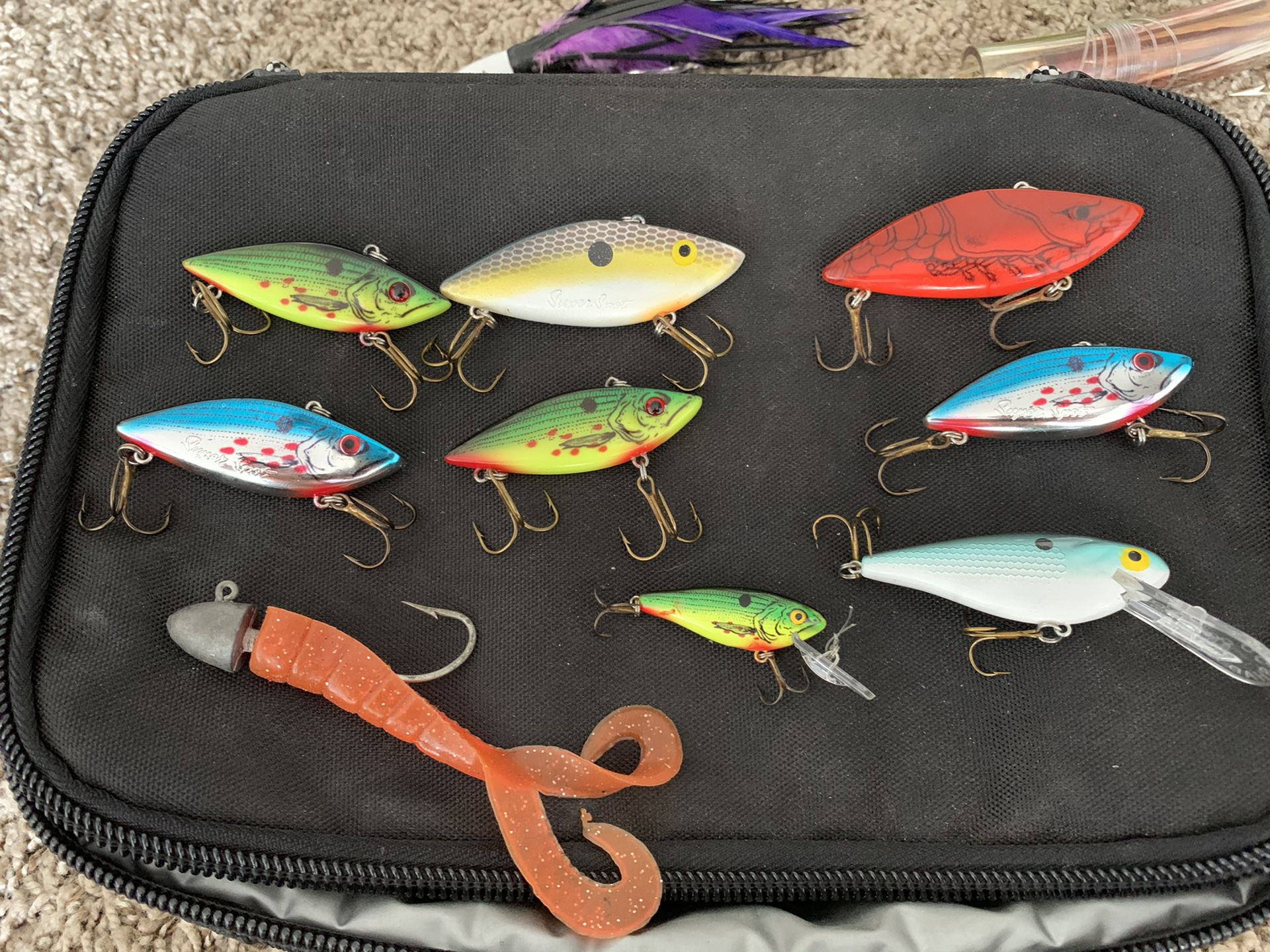 Ocean fishing lures and bag