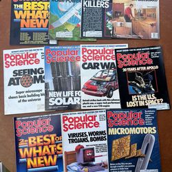 11 Issues of Popular Science Magazine 1988, 1989