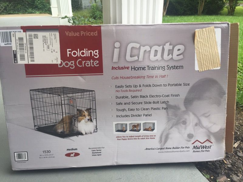 Folding dog crate