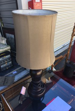 Little brown lamp bedside or desk about 2.5 tall