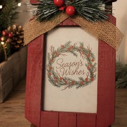 Christmas Sled Picture Frame 10” X 6”