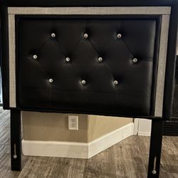 Black And rhinestone Twin Headboard 