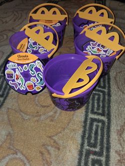 2026 McDonald's Set of 5 (Disney) "Ursula" Purple Boo Buckets. ALL NEW