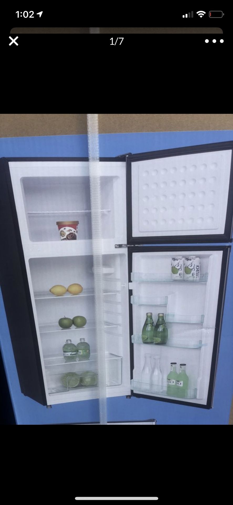 New refrigerator/freezer New in box New in box refrigerators / freezer Factory sealed new in box refrigerator/freezer 7.5 cu. ft. Top-Freezer Refrige