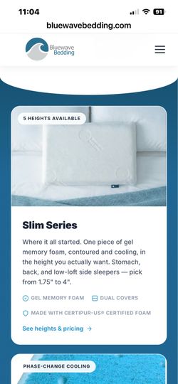 Bluewave Hyper Slim Standard pillow