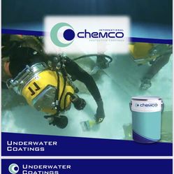 Under Water Coating Chemco Epo-chem™ Unique solvent-free, wet tolerant, glassflake epoxy protective single/topcoat. Underneath Water Pools Industrial 