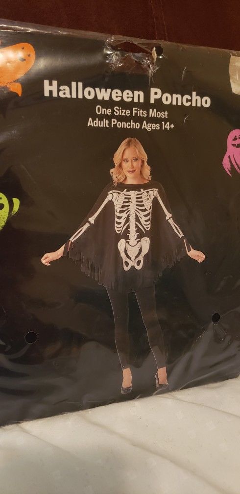 Skeleton Costume Poncho