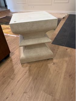 Faux Travertine Dining Table Base – Modern Pedestal Base