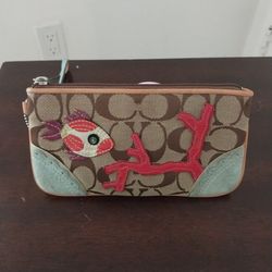 Y2k Coach under the sea  fish & coral wristlet
