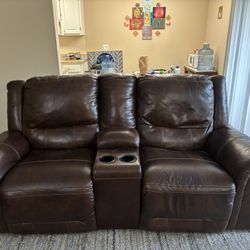 Power Recliner - 2 seater, leather 