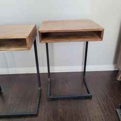 World Market Alec Wood And Metal Laptop Side Table With Shelf for