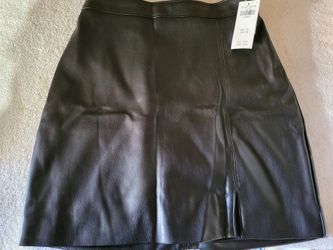 Women High Rise Leather Skirt