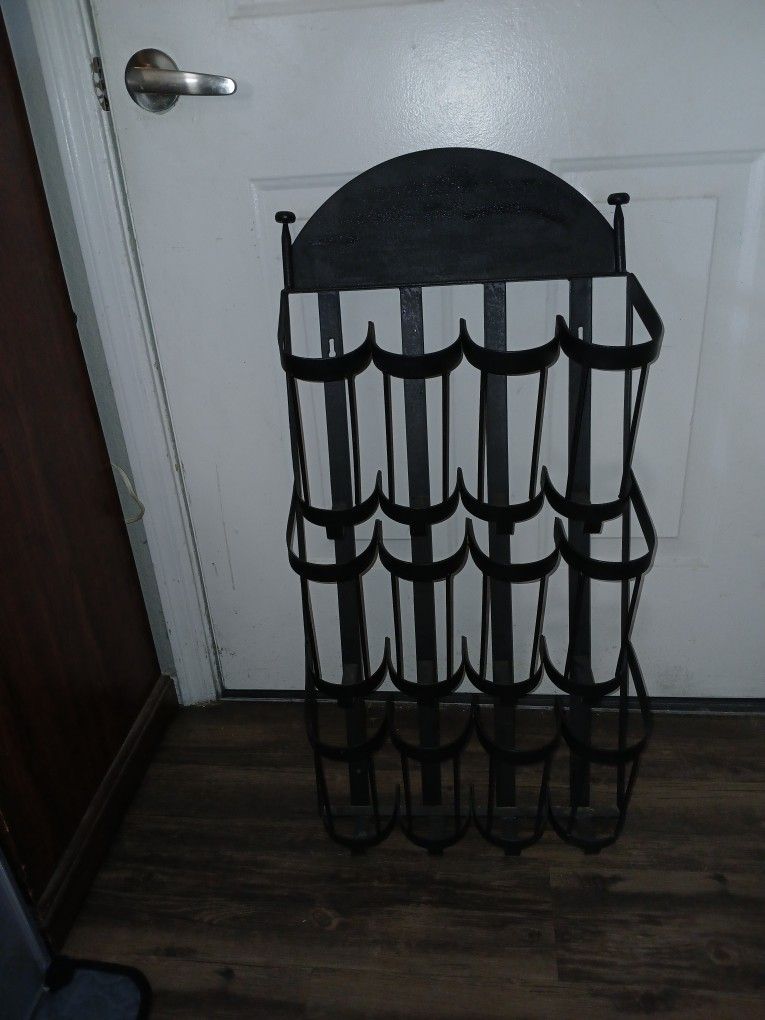 1960s Wrought Iron Wine Walk Rack 12 Bottle