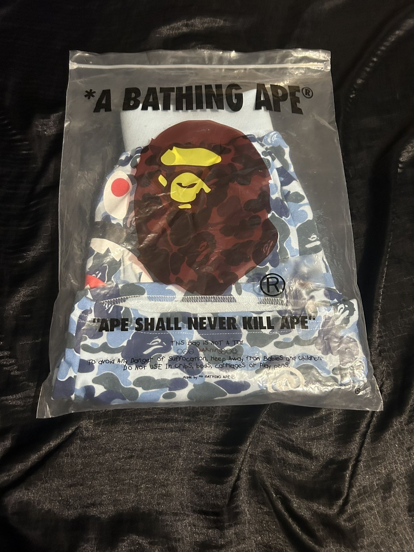 A Bathing Ape Bape Shark Shorts ABC Blue Camo Size Large