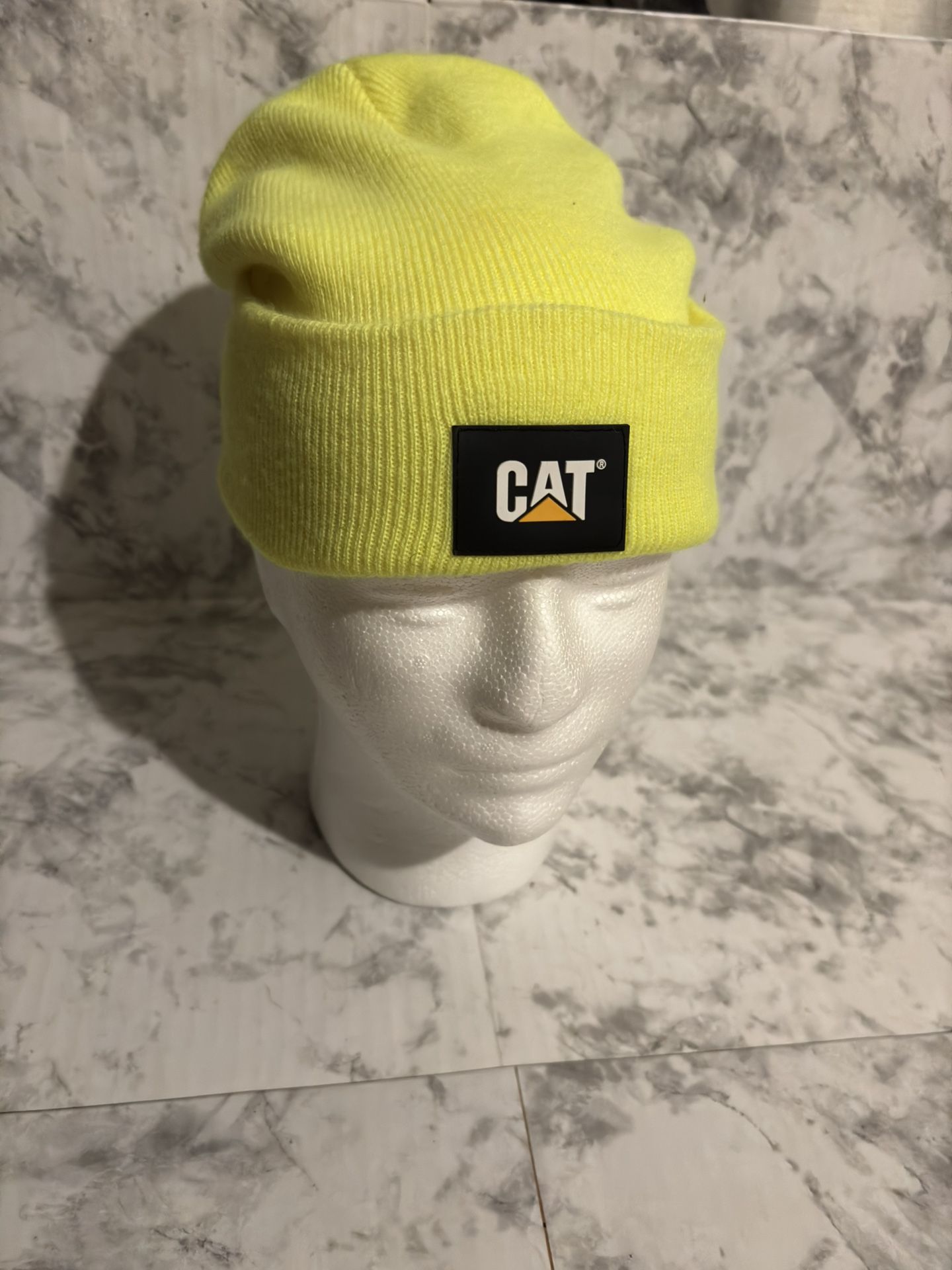 CAT High-Vis Cuff Bright Yellow Winter Hat Beanie 