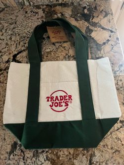 Trader Joe's Mini Canvas Tote Bag in Forest Green