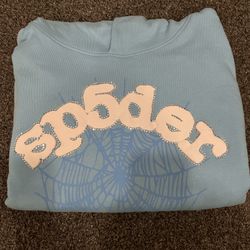 Brand New Blue Sp5der Hoodie Size Medium 