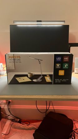 JUKSTG LED Desk Lamp - Dimmable, USB Charging Port, 440 Lumen