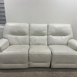 Reclining Sofa White 
