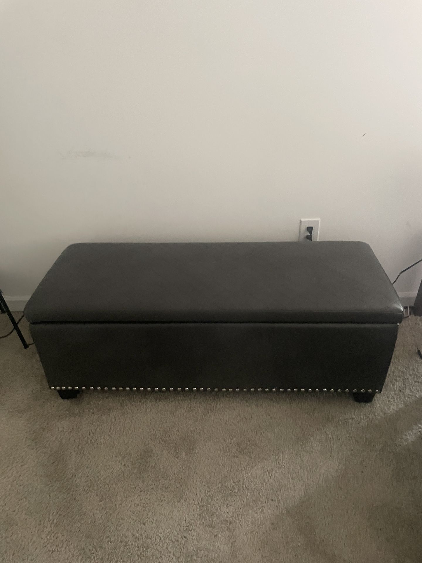 Gray Bench With Storage