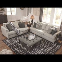 Ashley Velletri Chenille Stylish Sofa with 6 Accent Pillows