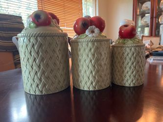 3 Apple Canisters