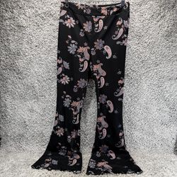 So Goods For Life Women’s Pants Floral Paisley Print High Rise Flare Bell Medium